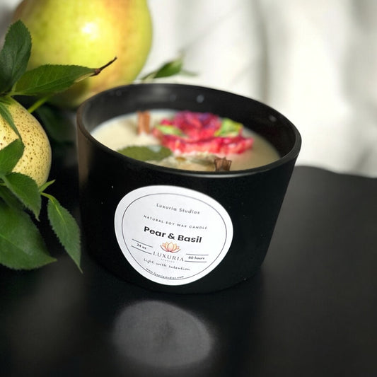 Natural Pear and Basil Candle