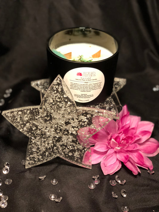 A Star is Born Shaped Silver Leaf Resin Coasters