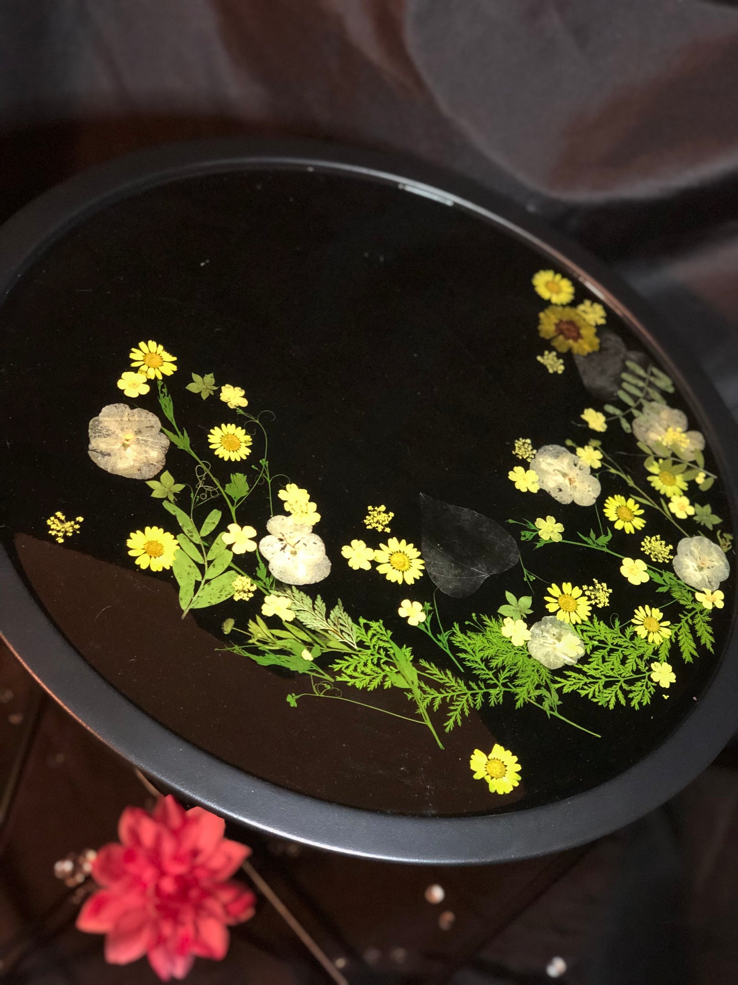 Spring Flower Resin Side Table and Coffee Table